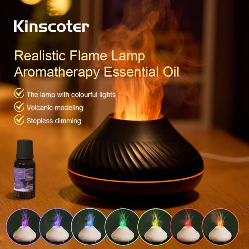 Kinscoter Aromatyczny Dyfuzor Olejków z Lampą Nocną 130ml USB 🌋